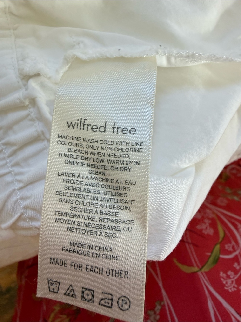 Wilfred Free White Parachute Wide Leg Pants Size Large - Picture 8 of 9